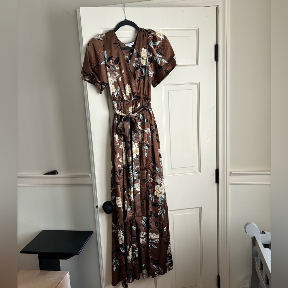 Baltic born brown floral maxi dress